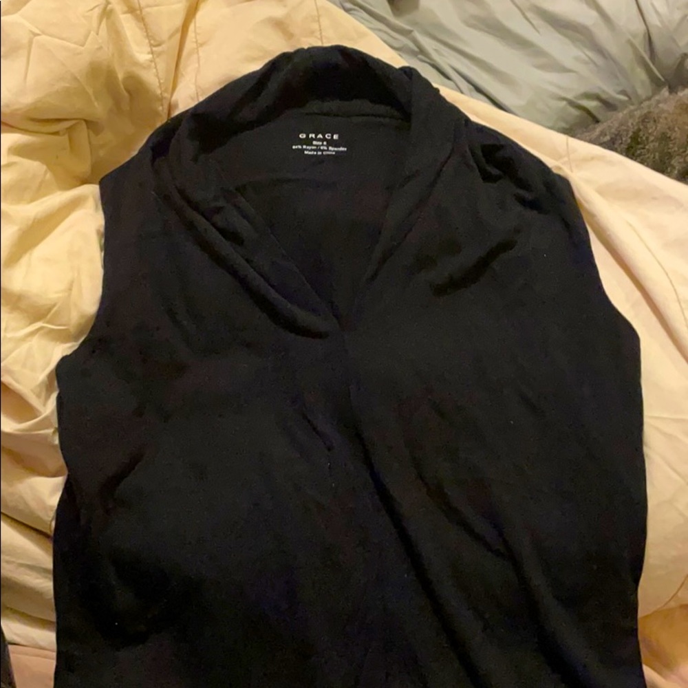 Black low cut tank top